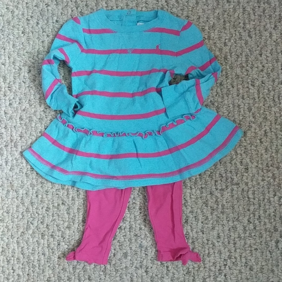 Ralph Lauren baby girl turquoise & hot pink outfit - Picture 1 of 9
